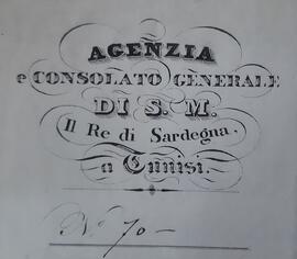 Regno di Sardegna. Consolato generale di S. M. il Re di Sardegna nella Reggenza di Tunisi